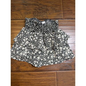 Zara Girls Skirt, Black & White Floral, Size 6